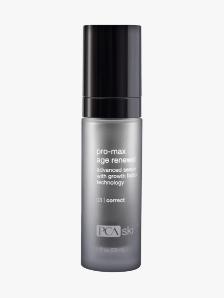 PCA Skin Pro‑Max Age Renewal Serum in branded component on a light gray background